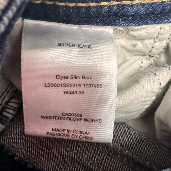 BRAND NWT Silver Jeans Co. “Elyse” Mid Rise Lightly Destr. Bootcut Jeans W33xL33 - Picture 8 of 8